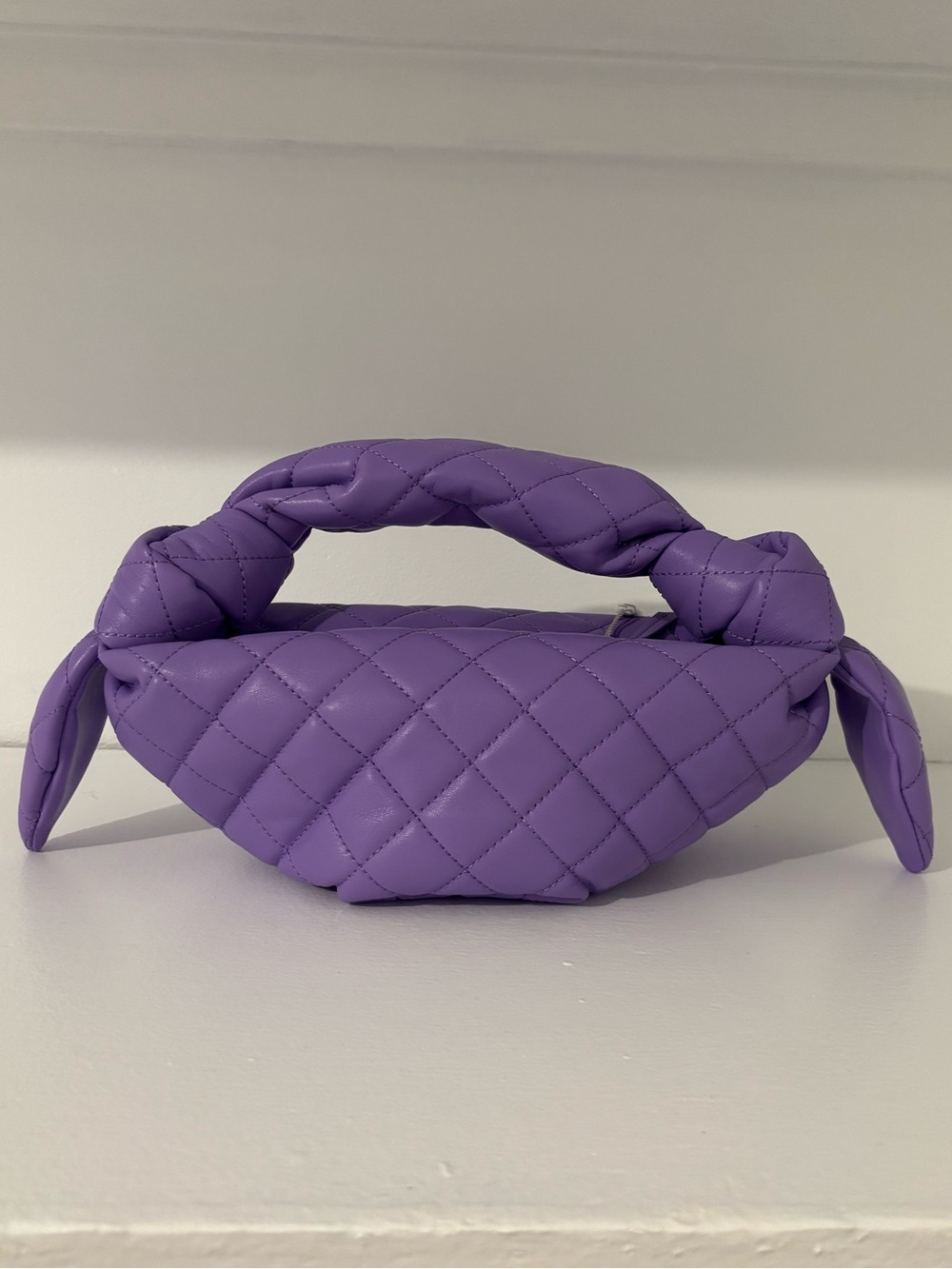 Quilted Lavender Top-Handle Women’s Bag - Picture 4 of 4